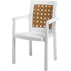 Πολυθρόνα Κήπου - Βεράντας Στοιβαζόμενη, PP Άσπρο