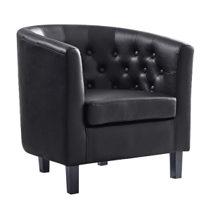 BOGA Button Πολυθρόνα Σαλονιού Καθιστικού, Pvc Μαύρο