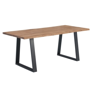 LIZARD-W Τραπέζι Κουζίνας - Τραπεζαρίας, Μέταλλο Βαφή Μαύρο, Ξύλο Ακακία Φυσικό