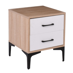 MERRANO Κομοδίνο με 2 Συρτάρια Απόχρωση Sonoma-Άσπρο