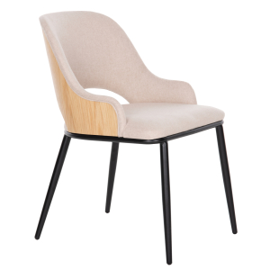 ΚΑΡΕΚΛΑ FB99617.02 ΜΠΕΖ ΥΦΑΣΜΑ-ΜΑΥΡΑ ΜΕΤΑΛ. ΠΟΔΙΑ-ΞΥΛΙΝΗ ΠΛΑΤΗ ΟΑΚ 48x55x76Υ