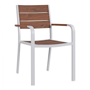 ΠΟΛΥΘΡΟΝΑ ΑΛΟΥΜΙΝΙΟΥ ΛΕΥΚΗ ΜΕ POLYWOOD FB95127.01 55x56x85Υ εκ.