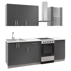 ΣΥΝΘΕΣΗ ΚΟΥΖΙΝΑΣ ΜΕΛΑΜΙΝΗ ΓΚΡΙ ΑΝΘΡΑΚΙ ΛΕΥΚΟ HPL 160x47x84,8Υεκ.FB92468.01