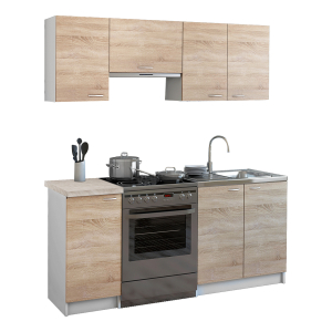 ΣΥΝΘΕΣΗ ΚΟΥΖΙΝΑΣ ΜΕΛΑΜΙΝΗ SONAMA-ΛΕΥΚΟ FB92441 180x29,2-46εκ.