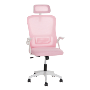 ΚΑΡΕΚΛΑ ΓΡΑΦΕΙΟΥ FB91205.04 ΡΟΖ MESH-ΛΕΥΚΟΣ ΣΚΕΛΕΤΟΣ 60x58x110-130Υεκ.