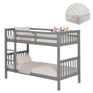 ΚΟΥΚΕΤΑ ΠΑΙΔΙΚΗ ΜΕ 2 ΣΤΡΩΜΑΤΑ FB921307.02 ΞΥΛΟ ΠΕΥΚΟΥ ΓΚΡΙ--ΣΤΡΩΜΑΤΑ 90x190εκ