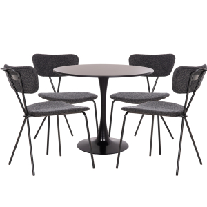 ΣΕΤ ΤΡΑΠΕΖΑΡΙΑΣ 5ΤΜΧ FB921200 MDF TOP & ΜΕΤΑΛΛΟ ΜΑΥΡΟ-ΣΚΟΥΡΟ ΓΚΡΙ ΥΦΑΣΜΑ