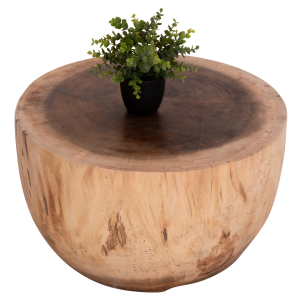 ΤΡΑΠΕΖΙ ΣΑΛΟΝΙΟΥ ΣΤΡΟΓΓΥΛΟ FB99794.11 ΜΑΣΙΦ ΞΥΛΟ SUAR ΣΕ ΦΥΣΙΚΟ Φ60x35Υεκ.