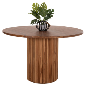 ΤΡΑΠΕΖΙ ΤΡΑΠΕΖΑΡΙΑΣ ΣΤΡΟΓΓΥΛΟ FB99896 ΞΥΛΟ ΤΕΑΚ- 3εκ. πάχος επιφ.- Φ130x79,5Υεκ