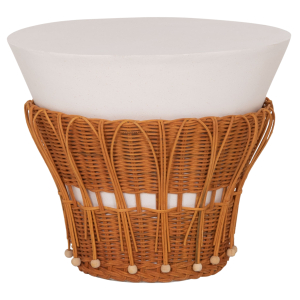 ΤΡΑΠΕΖΙ ΒΟΗΘΗΤΙΚΟ FB918164.02S FIBER CEMENT ΛΕΥΚΟ-ΦΥΣΙΚΟ RATTAN--Φ42x36Υεκ