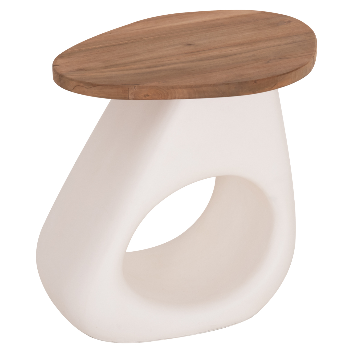 ΒΟΗΘΗΤΙΚΟ ΤΡΑΠΕΖΙ FB94692.02 FIBER CEMENT ΛΕΥΚΟ–ΞΥΛΟ TEAK TOP 47x60x59Υεκ