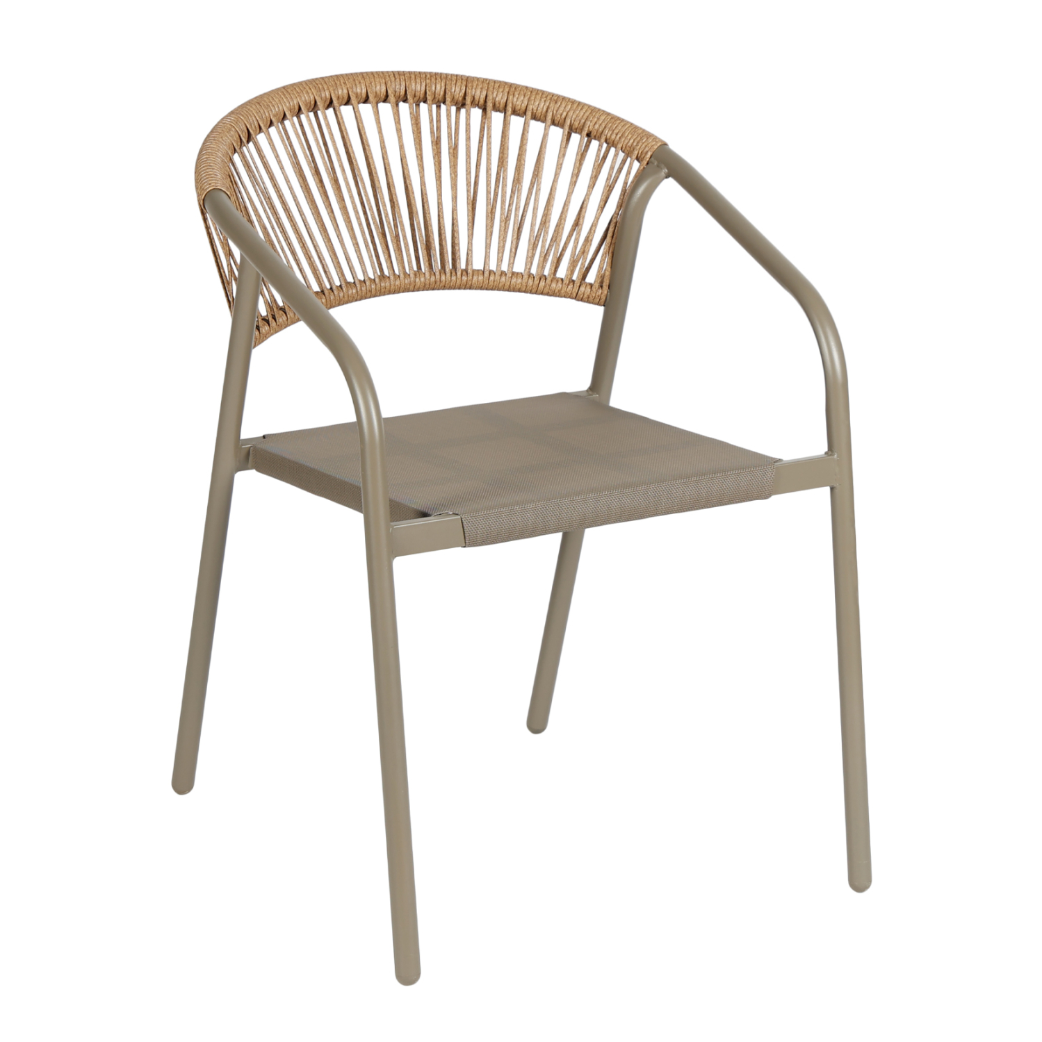 ΠΟΛΥΘΡΟΝΑ FB96430.04 ΣΑΜΠΑΝΙ ΜΕΤΑΛΛΟ & TEXTILENE–ΜΠΕΖ P.E.RATTAN 53,5x62x75Υεκ