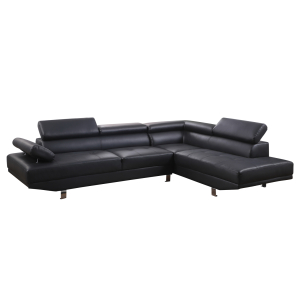 ΚΑΝΑΠΕΣ ΓΩΝΙΑ ΔΕΞΙΑ FB93084.02R ΑΠΟ ΜΑΥΡΟ PU 270x200x87Υ εκ.