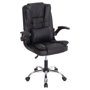 ΚΑΡΕΚΛΑ ΓΡΑΦΕΙΟΥ FB91201 ΜΑΥΡO PVC-ΜΑΥΡΟ NYLON-ΒΑΣΗ ΧΡΩΜΙΟΥ 66x61x105Υεκ.
