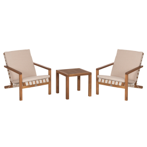 LOUNGE ΣΕΤ ΕΞ.ΧΩΡΟΥ 3ΤΜΧ FB910982 ΞΥΛΟ ΑΚΑΚΙΑΣ--ΣΧΟΙΝΙ STRAP & ΜΑΞΙΛΑΡΙΑ ΣΕ ΜΠΕΖ