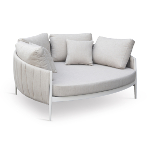 DAYBED 2ΘΕΣΙΟ FB96216.02 ΑΛΟΥΜΙΝΙΟ ΚΡΕΜ-ΜΠΕΖ OLEFIN & STRAPS 164x144x70Υ