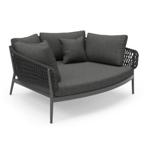 DAYBED 2ΘΕΣΙΟ FB96217.01 ΣΚΟΥΡΟ ΓΚΡΙ ΑΛΟΥΜΙΝΙΟ-P.E.ΣΧΟΙΝΙ-OLEFIN 164x144x70Υεκ.