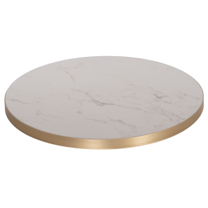 ΕΠΙΦΑΝΕΙΑ ΤΡΑΠΕΖΙΟΥ SINTERED STONE FB96652.12 WHITE MARBLE--ΠΛΑΙΣΙΟ ALU ΧΡΥΣΟ Φ60εκ.