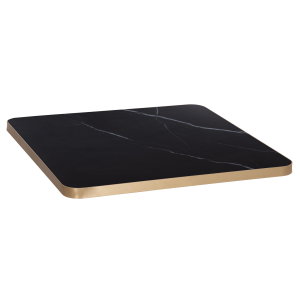 ΕΠΙΦΑΝΕΙΑ ΤΡΑΠΕΖΙΟΥ SINTERED STONE FB96654.13 BLACK MARBLE--ΠΛΑΙΣΙΟ ALU ΧΡΥΣΟ 70x70εκ.