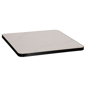 ΕΠΙΦΑΝΕΙΑ ΤΡΑΠΕΖΙΟΥ SINTERED STONE FB96655.02 WHITE MARBLE--ΠΛΑΙΣΙΟ ALU ΜΑΥΡΟ 80x80εκ.
