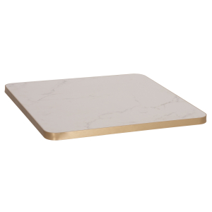 ΕΠΙΦΑΝΕΙΑ ΤΡΑΠΕΖΙΟΥ SINTERED STONE FB96654.12 WHITE MARBLE--ΠΛΑΙΣΙΟ ALU ΧΡΥΣΟ 70x70εκ.