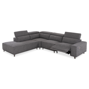 ΚΑΝΑΠΕΣ ΑΡΙΣΤΕΡΗ ΓΩΝΙΑ 5Θ ΜΕ RECLINE FB93316.01L ΓΚΡΙ ΥΦΑΣΜΑ 307x267x94Yεκ