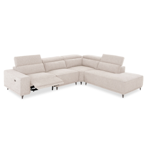 ΚΑΝΑΠΕΣ ΔΕΞΙΑ ΓΩΝΙΑ 5Θ ΜΕ RECLINE FB93316.02R ΕΚΡΟΥ ΥΦΑΣΜΑ 307x267x94Yεκ